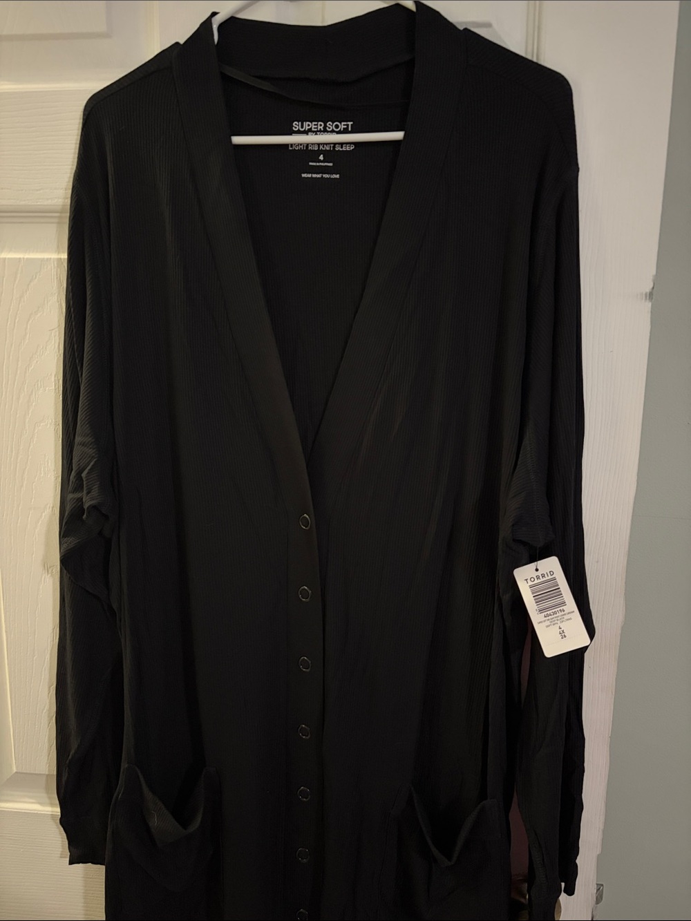 torrid Black Long Ribbed Button Cardigan